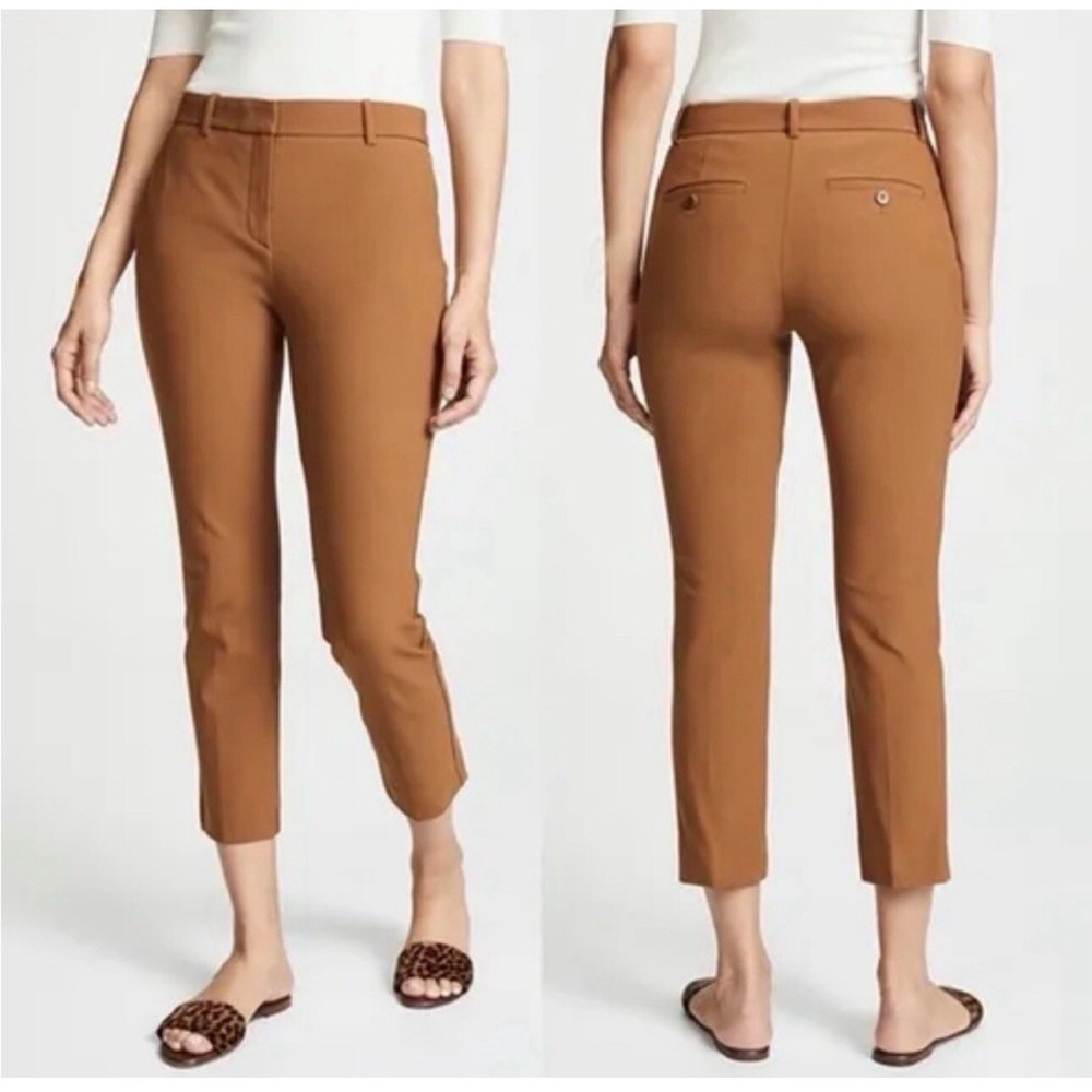 Theory NWT Thaniel Cropped Pants Hazelnut Brown Size 6 Slim‎ Career Casual